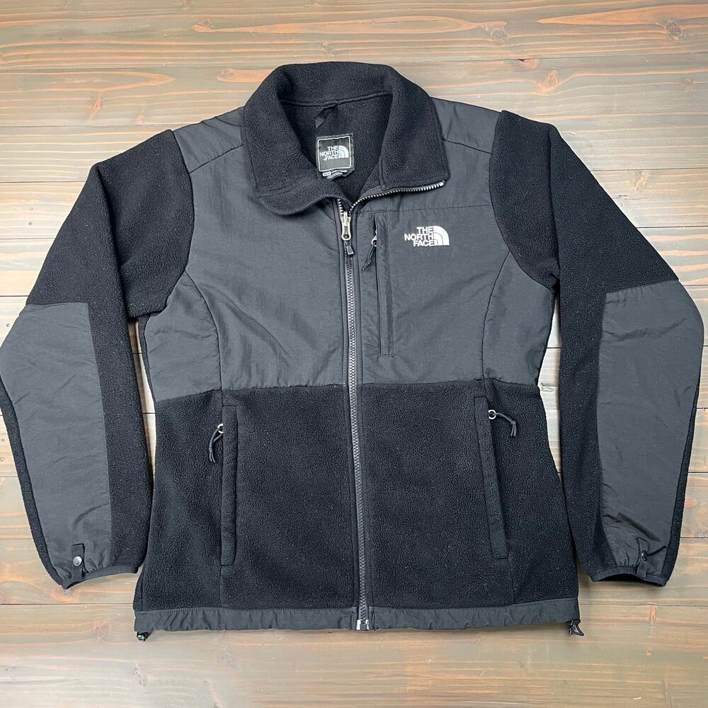The North Face Women's Medium Denali Fleece Jacket Black Full Zip Mixed Media